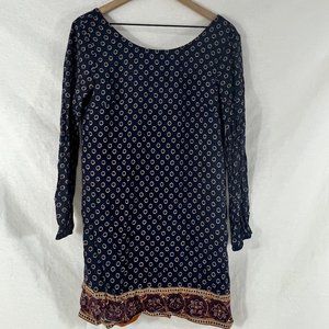 Gently-worn midi pattern dress